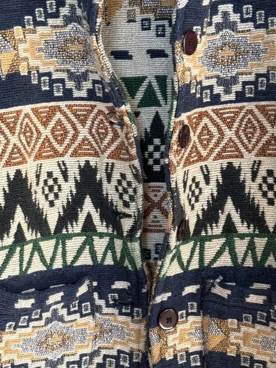Vintage Southwest Shacket Jacket Cotton Aztec Tribal Print Size Small - Picture 3 of 5